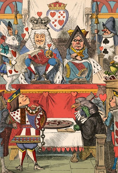 Il re e la regina di cuori in tribunale, 1889 da John Tenniel