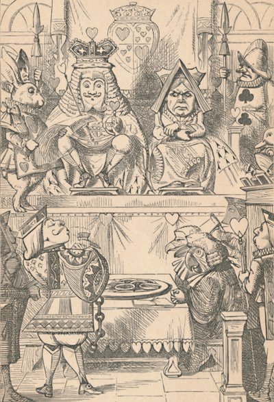 Il Re e la Regina di Cuori in tribunale, 1889 da John Tenniel