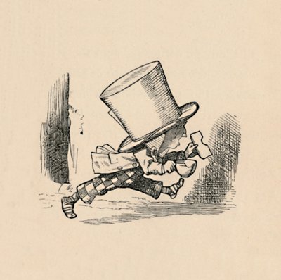 Il Cappellaio Matto, nel capitolo Le Torte, 1889 da John Tenniel