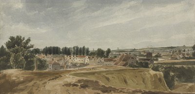 Vista vicino al ponte di Bishopsgate con Cow Tower, guardando verso Mousehold da John Thirtle