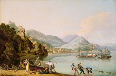 Un porto italiano con un chebec genovese all
