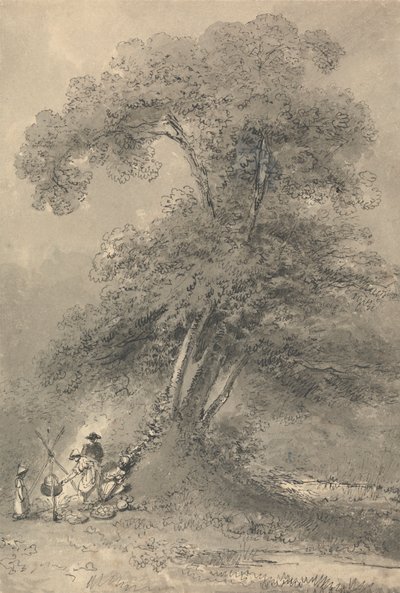Una Famiglia che Cucina Sotto un Albero da John Thomas Smith