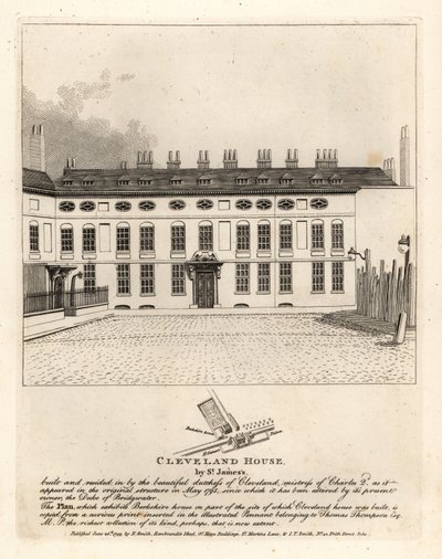 Cleveland House vicino a St James Palace, Londra da John Thomas Smith