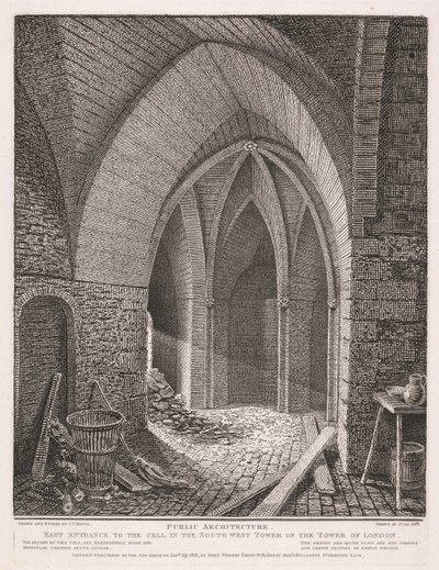 Ingresso orientale alla cella nella torre sud-occidentale della Torre di Londra da John Thomas Smith