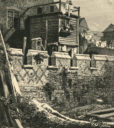 Frammento del Muro di Londra a St. Giles, Cripplegate, 1812, 1925 da John Thomas Smith