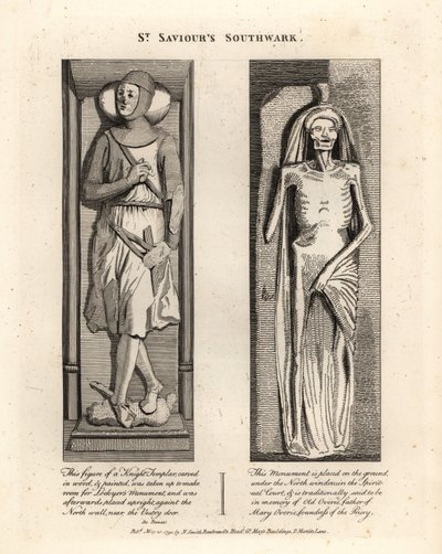 Effigi funerarie nella chiesa di St Saviour, Southwark da John Thomas Smith