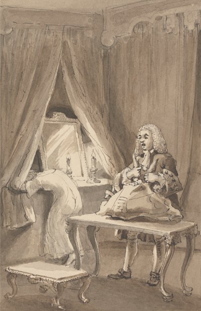 Hogarth Dopo che Sua Moglie Aveva Indossato una Nuova Camicia da Notte, Lega le Sue Cose per Spedirle a Sir James Thornhill con una Lettera in Cui Gli Diceva, 