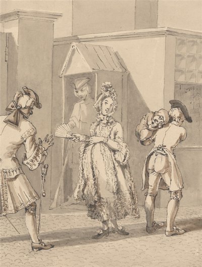 Hogarth che porta il bambino malato del suo padrone intorno a Leicester Fields. Il punto di Leicester House. da John Thomas Smith