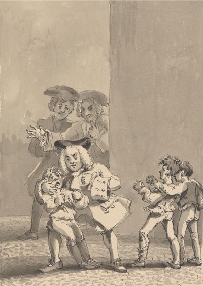 Hogarth Seguito da Barry e un Amico Viene Sorpriso a Incitare un Ragazzo a Combattere per Catturare la Sua Espressione di Paura da John Thomas Smith