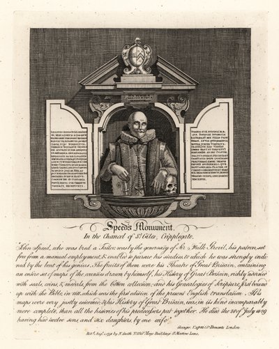 Monumento di John Speed nel presbiterio di St Giles, Cripplegate da John Thomas Smith