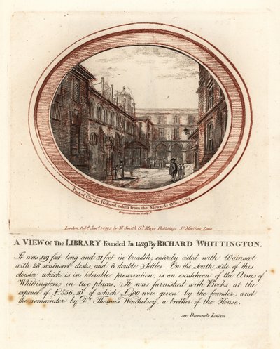 Biblioteca fondata nel 1429 da Richard Whittington, presso il Christs Hospital, Londra da John Thomas Smith