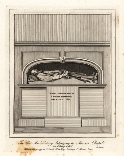 Monumento a Richard Fishbourne Mercer, morto nel 1625, nell
