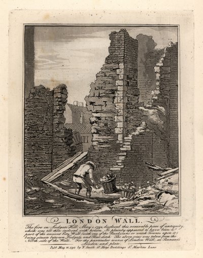 Rovine del Muro Romano di Londra esposte dall