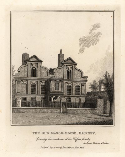 La vecchia casa padronale, Hackney, ex residenza della famiglia Tyssen da John Thomas Smith