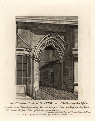 La Porta Principale del Priorato di St Bartholomew, Smithfield da John Thomas Smith