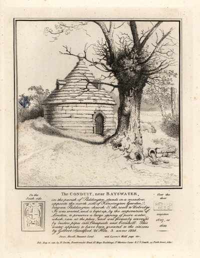 Il condotto vicino a Bayswater, Paddington, costruito per preservare una grande sorgente di acqua pura da John Thomas Smith