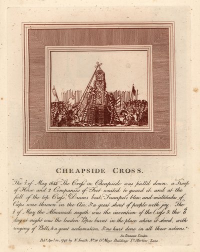 La demolizione della Croce di Cheapside, 2 maggio da John Thomas Smith