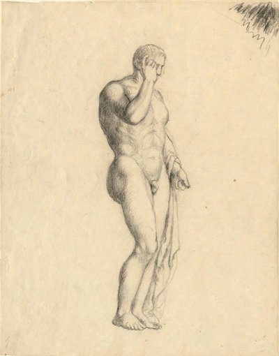 Figura maschile nuda (classica) che mostra il lato destro da John Trumbull