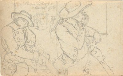 Senza titolo, dal folio: Schizzi in Francia e Germania, uno di 22 fogli nel Folio B da John Trumbull