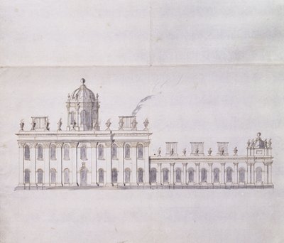 Castello Howard, Yorkshire: Schizzo Schematico a Matita che Mostra lo Sviluppo delle Ali del Cortile, c.1699 da John Vanbrugh