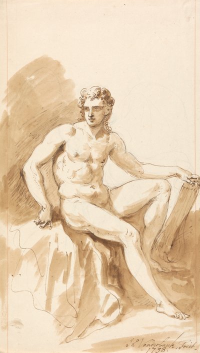 Nudo maschile seduto da John Vanderbank