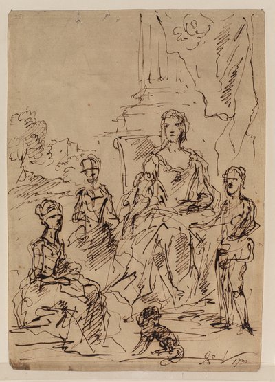 Schizzo per un ritratto di famiglia, 1730 da John Vanderbank