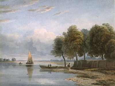 Una vista del Tamigi a Millbank da John Varley