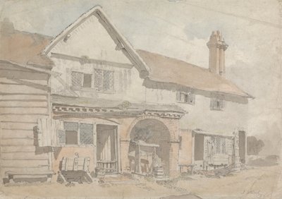 Casa colonica con un pozzo da John Varley