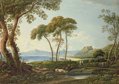 Paesaggio con il castello di Harlech da John Varley
