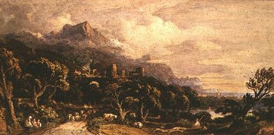 Paesaggio con castello e montagna da John Varley