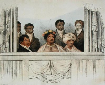 Le loro Maestà Re Rheo Rhio, Regina Tamehamalu, Madame Poki, delle Isole Sandwich e suite come apparivano al Theatre Royal, Drury Lane, 4 giugno 1824 da John W. Gear