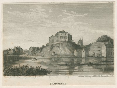 Castello di Tamworth: incisione, nd [c 1798] da John Walker