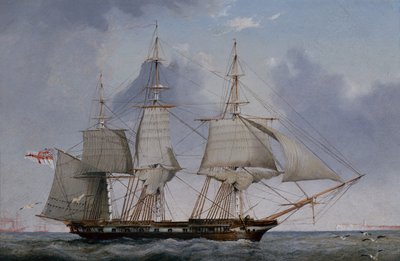 Una Fregata di Quinta Classe da 36 Cannoni in Virata a Tribordo da John Ward of Hull