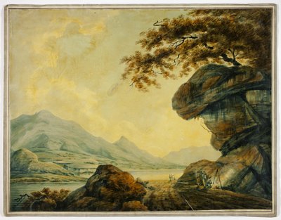 I viaggiatori cucinano a bordo strada sul lago da John Warwick Smith