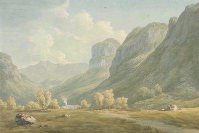 Villaggio di Stonethwaite e Eagle Cragg, Borrowdale da John Warwick Smith