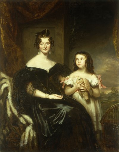 Ritratto di una signora elegante e sua figlia da John Watson Gordon