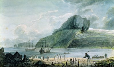 Veduta del porto di Natale nella terra di Kerguelen, 1781-4 da John Webber