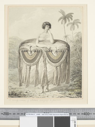 Giovane donna di Otaheite che porta un regalo, c.1773-84 da John Webber