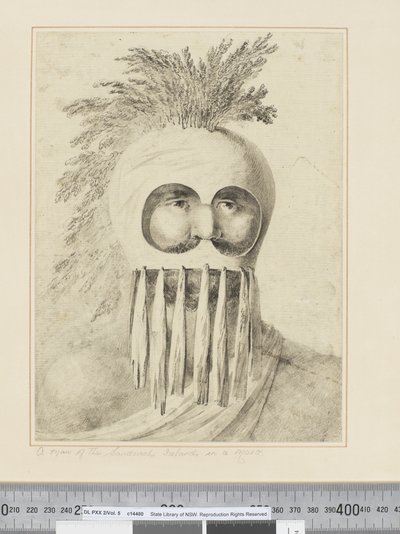 Un uomo delle Isole Sandwich con una maschera da John Webber