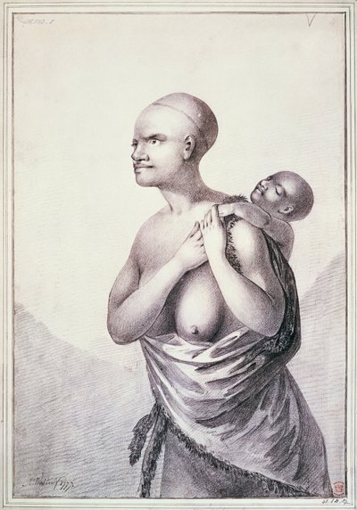 Donne native della Terra di Van Diemen, ora Tasmania, gennaio 1777, disegno di John Webber (1750-1793) da John Webber
