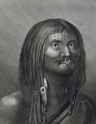 Uomo polinesiano di Nootka Sound, illustrazione di John Webber (1752-1793) realizzata durante il terzo viaggio (1776-1779) di James Cook (1728-1779) da John Webber