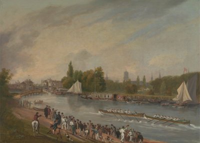 Una gara di barche sul fiume Isis, Oxford da John Whessell