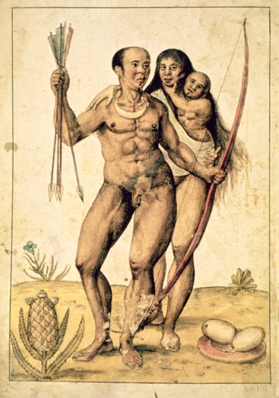 Una famiglia nativa americana, c.1585-87 da John White