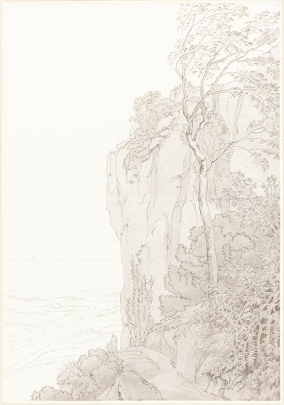 Scogliere a picco sopra una strada costiera da John White Abbott