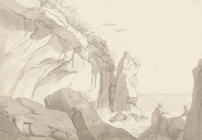 La Warren Vicino a Exmouth, Devon: Figure su Rocce al Bordo del Mare da John White Abbott