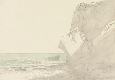 Il Warren vicino a Exmouth, Devon: scogliere ripide a destra, mare e costa rocciosa a sinistra da John White Abbott