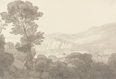 Vista da un Bosco, con Vista sul Fiume e le Colline a Teignmouth, Devon da John White Abbott
