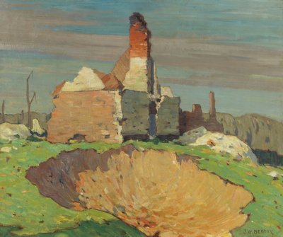 Un cratere di granata, 1914-19 da John William Beatty