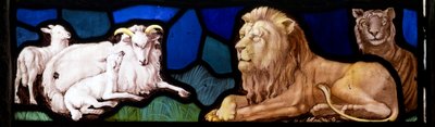Agnelli e leoni, Te Deum, finestra est, c.1888 da John William Brown