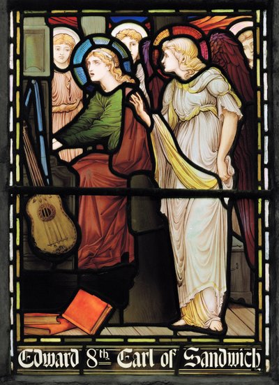 Santa Cecilia che canta, Finestra della Cappella della Signora, c.1885 da John William Brown